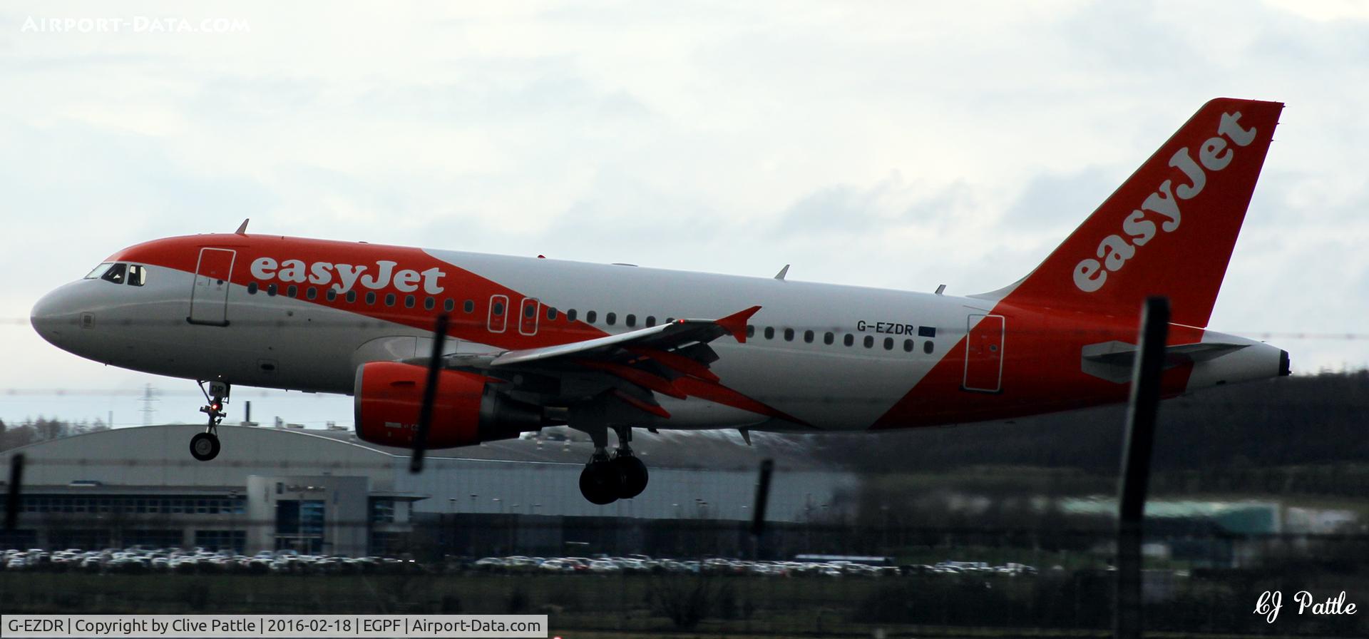 G-EZDR, 2008 Airbus A319-111 C/N 3683, In action at Glasgow EGPF