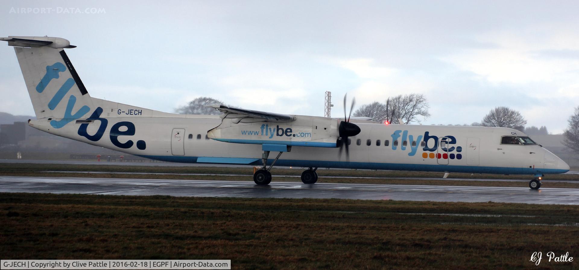 G-JECH, 2005 De Havilland Canada DHC-8-402Q Dash 8 C/N 4103, In action at Glasgow EGPF