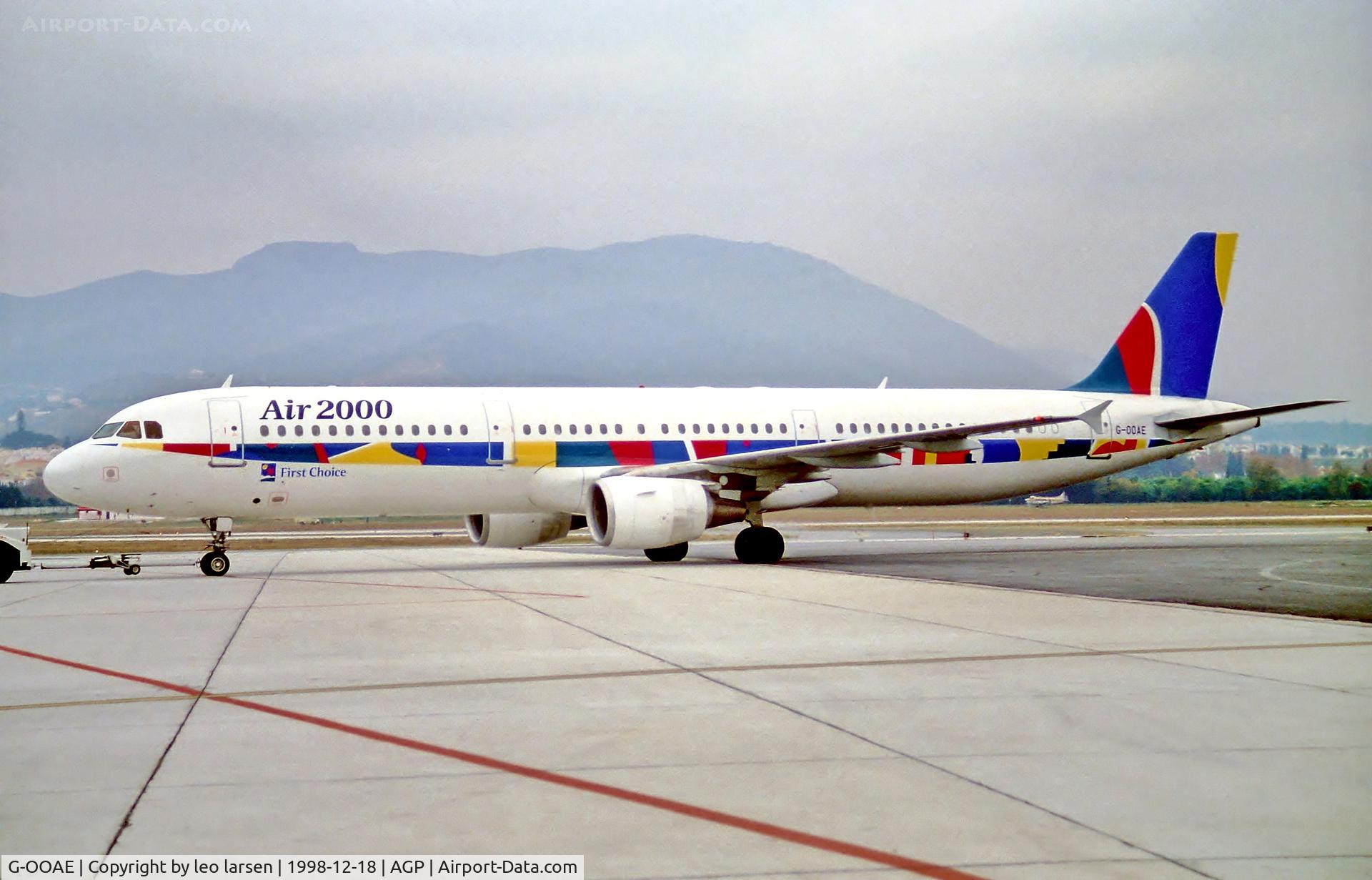G-OOAE, 1998 Airbus A321-211 C/N 852, Malaga 18.12.98