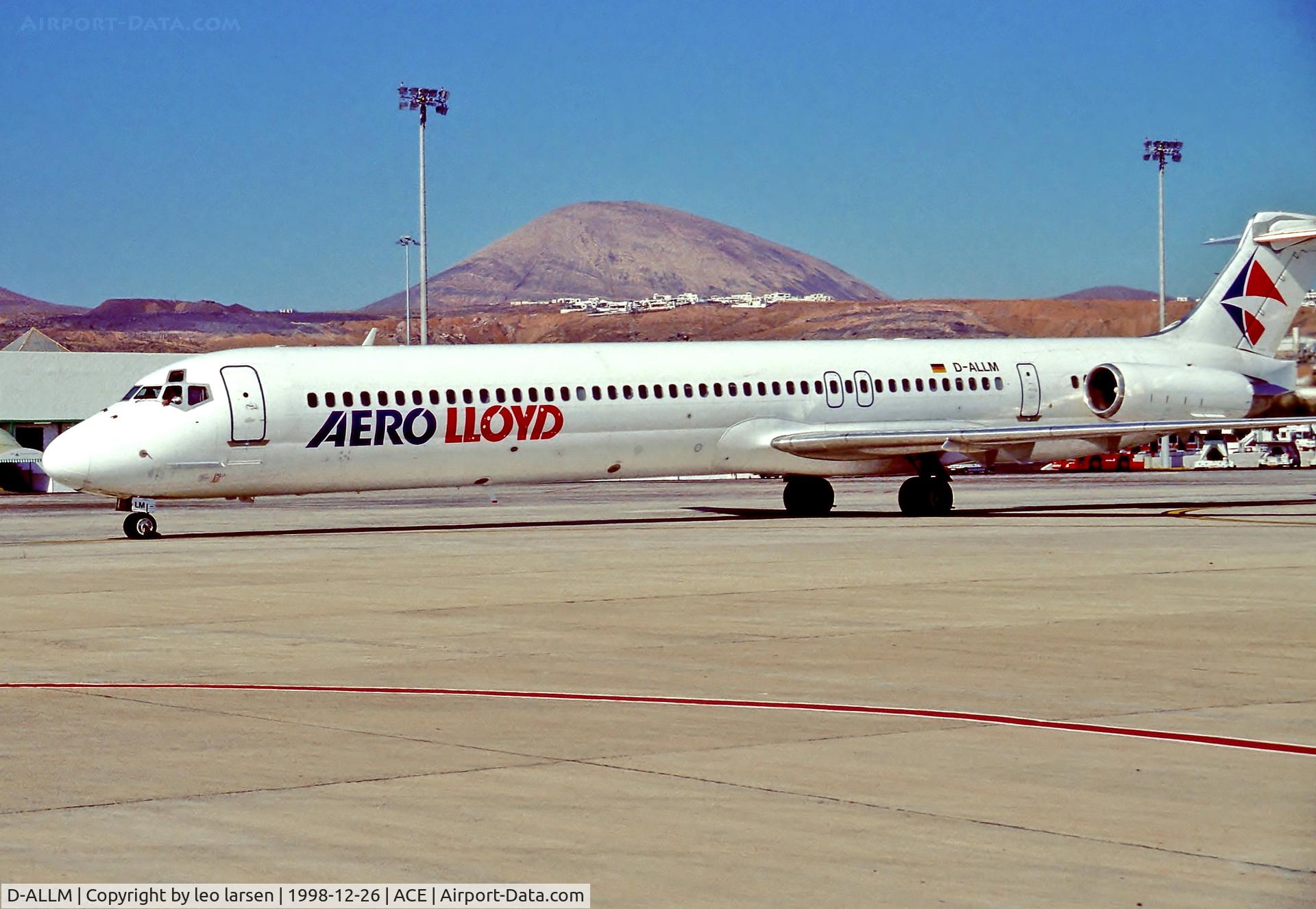 D-ALLM, 1989 McDonnell Douglas MD-83 (DC-9-83) C/N 49856, ACE Lanzarote 26.12.98