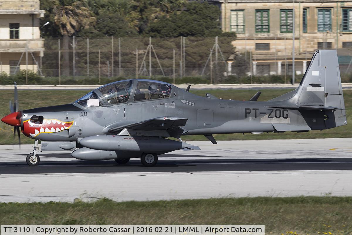 TT-3110, Embraer A-29B Super Tucano (EMB-314) C/N 31400186, Runway 31