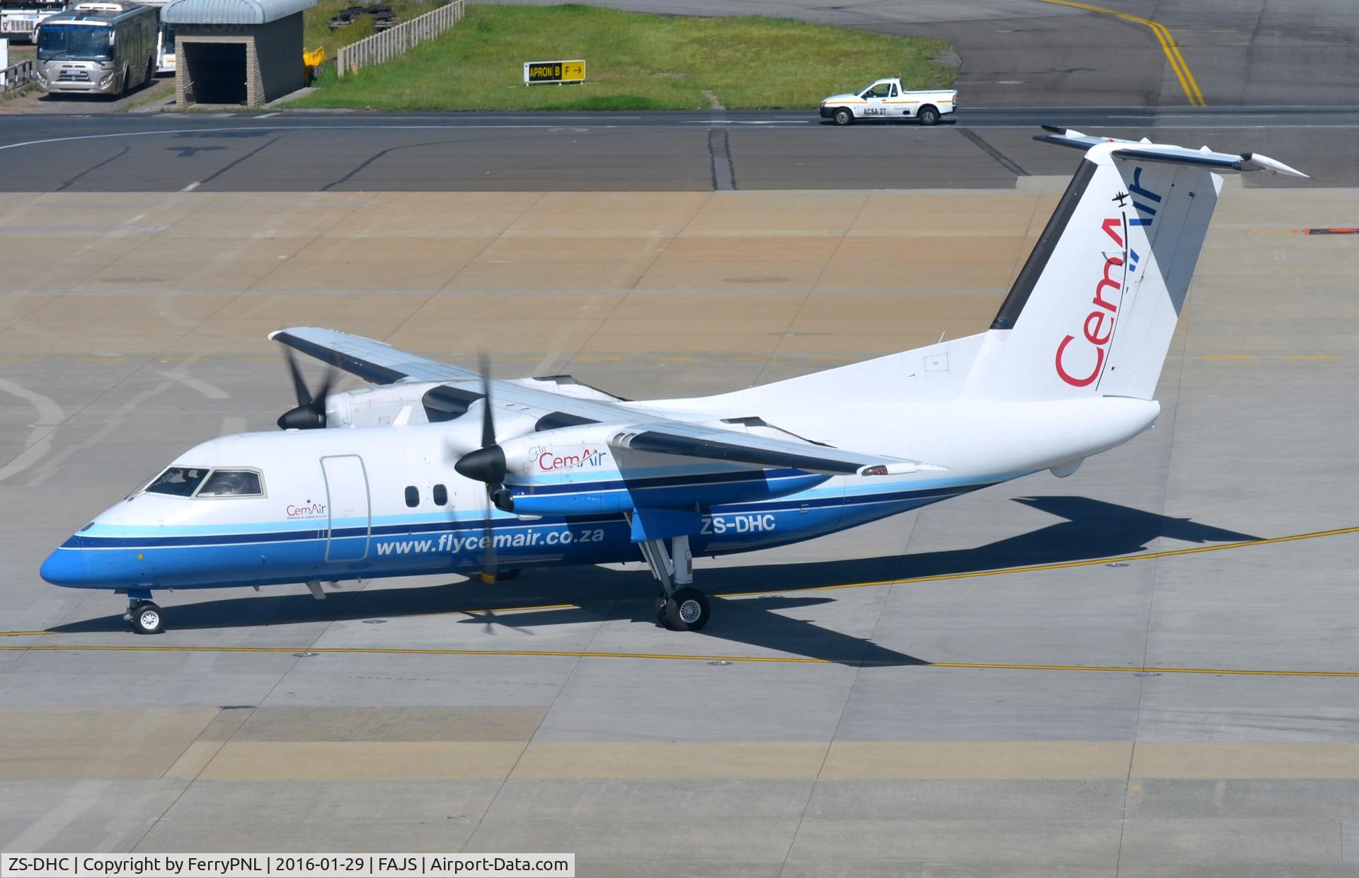 ZS-DHC, 1986 De Havilland Canada DHC-8-102 Dash 8 C/N 030, Appropriate registration for this Dash8 of Cem Air.