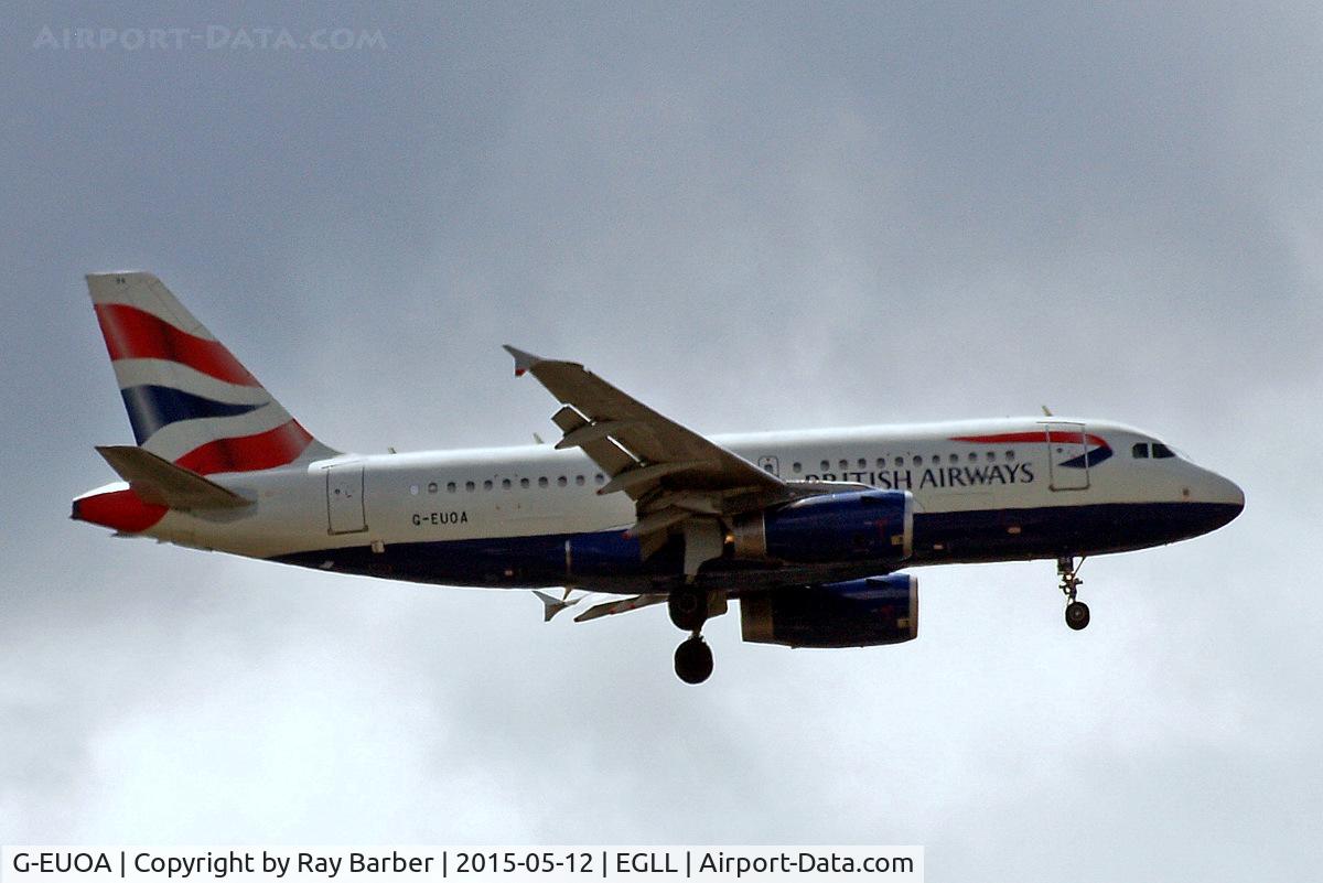 G-EUOA, 2001 Airbus A319-131 C/N 1513, Airbus A319-131 [1513] (British Airways) Home~G 12/05/2015. On approach 27L.
