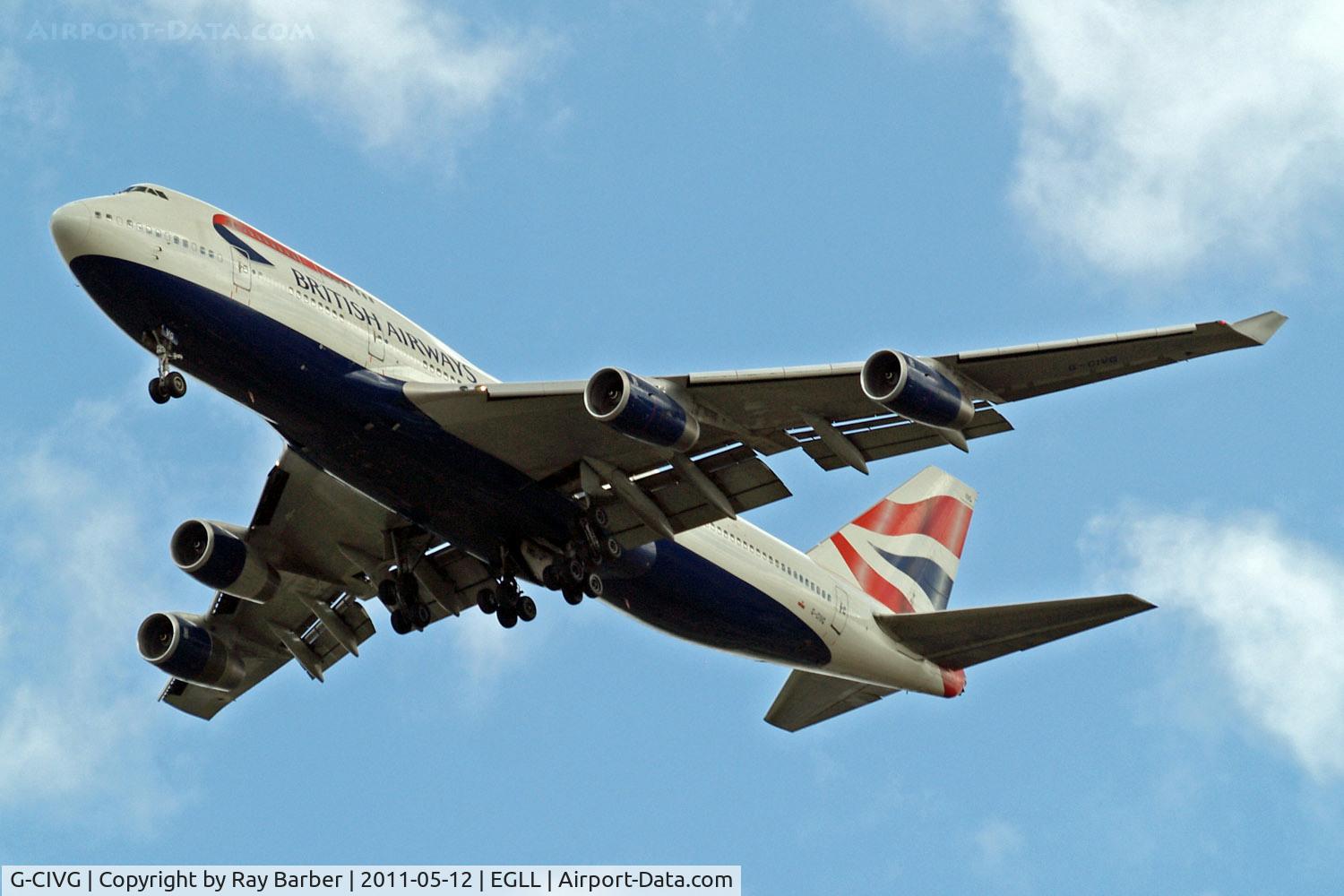 G-CIVG, 1995 Boeing 747-436 C/N 25813, Boeing 747-436 [25813] (British Airways) Home~G 12/05/2011. On approach 27R.