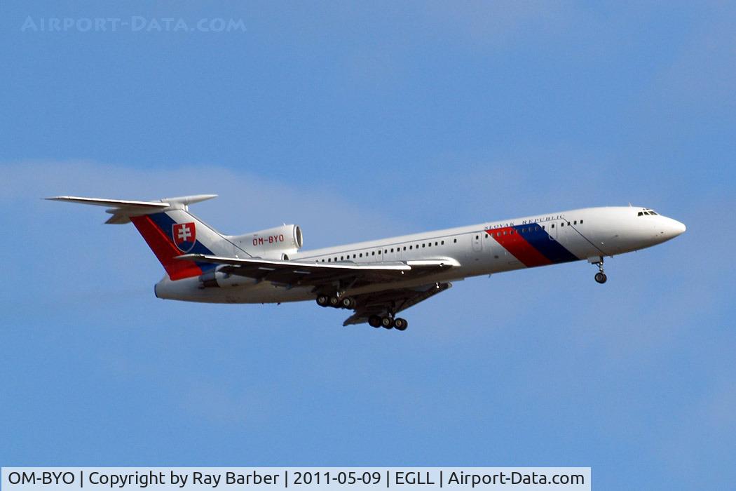 OM-BYO, 1989 Tupolev Tu-154M C/N 89A803, Tupolev Tu-154M [89A-803] (Government of Slovakia) Home~G 09/05/2011. On approach 27L.