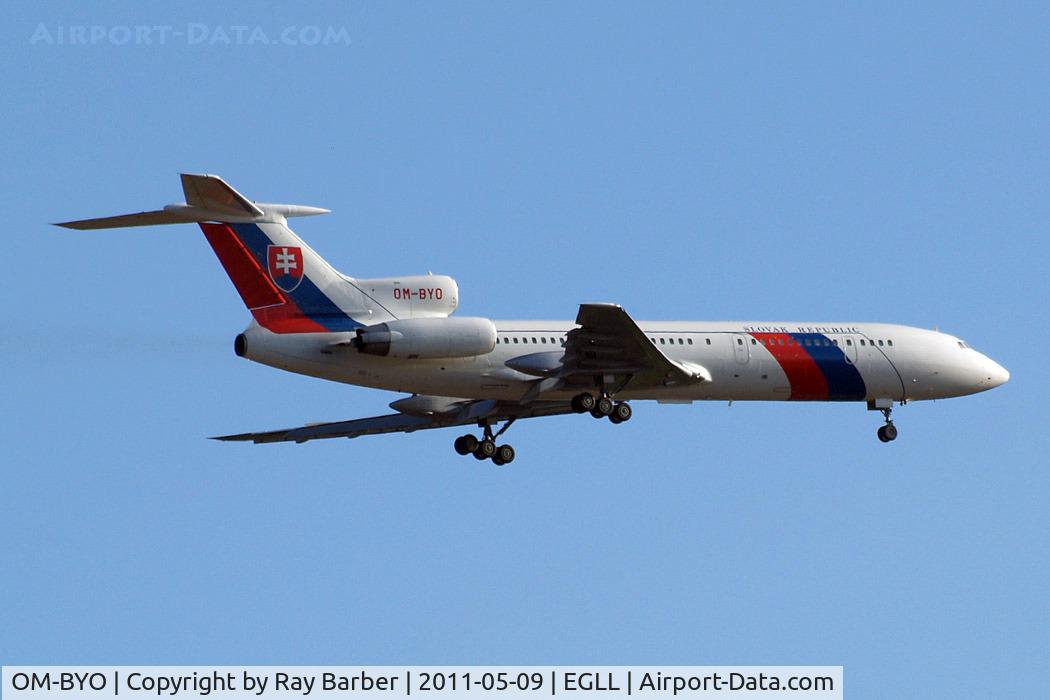 OM-BYO, 1989 Tupolev Tu-154M C/N 89A803, Tupolev Tu-154M [89A-803] (Government of Slovakia) Home~G 09/05/2011. On approach 27L.