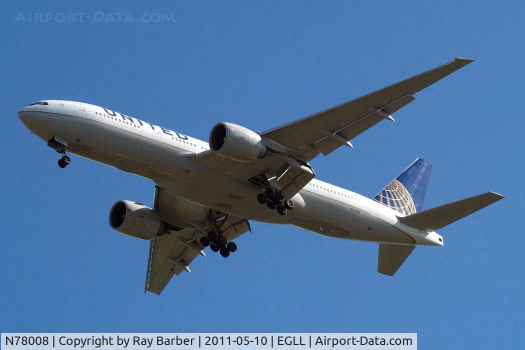 N78008, 1999 Boeing 777-224/ER C/N 29478, Boeing 777-224ER [29478] (United Airlines) Home~G 10/05/2011. On approach 27R.