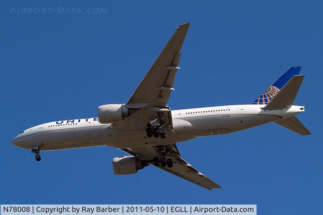 N78008, 1999 Boeing 777-224/ER C/N 29478, Boeing 777-224ER [29478] (United Airlines) Home~G 10/05/2011. On approach 27R.