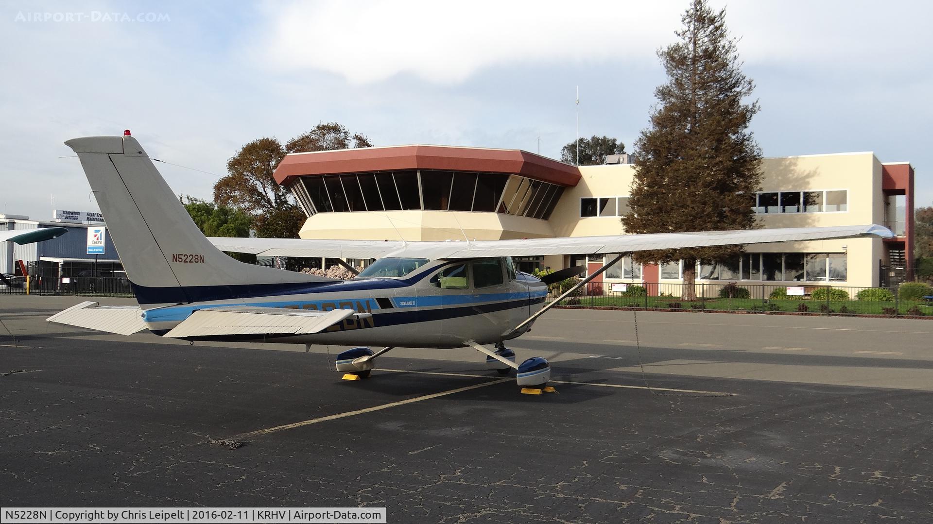 N5228N, 1980 Cessna 182Q Skylane C/N 18267584, California-based 1980 Cessna 182Q parked on the transient ramp at Reid Hillview Airport, San Jose, CA.