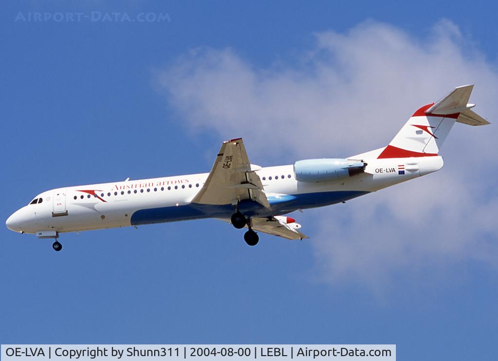 OE-LVA, 1994 Fokker 100 (F-28-0100) C/N 11490, Landing rwy 25