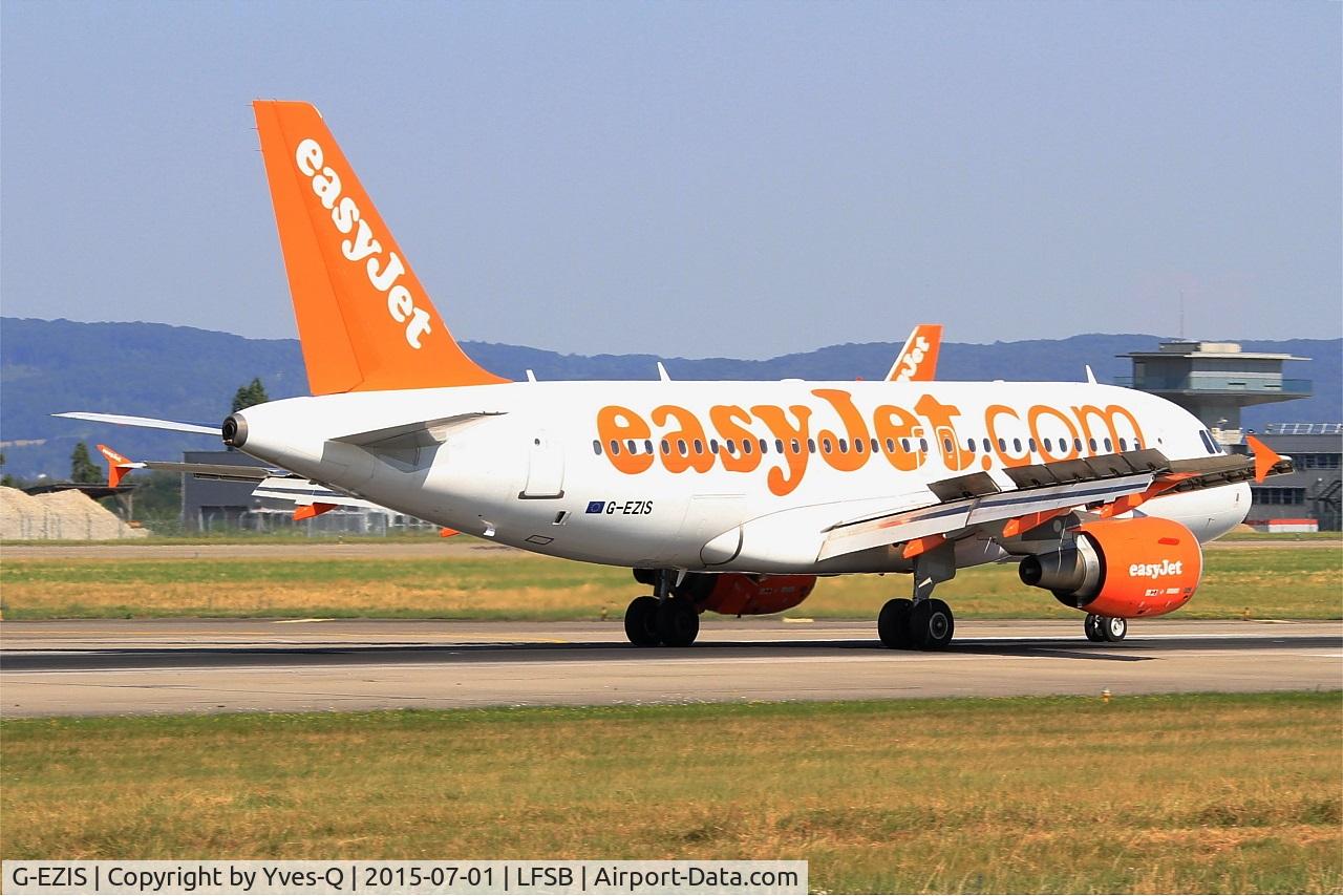G-EZIS, 2005 Airbus A319-111 C/N 2528, Airbus A319-111, landing rwy 15, Bâle-Mulhouse-Fribourg airport (LFSB-BSL)