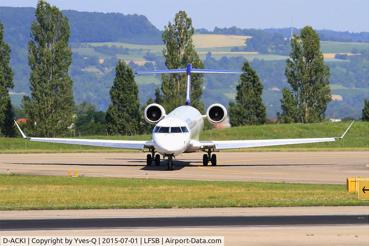 D-ACKI, 2006 Bombardier CRJ-900LR (CL-600-2D24) C/N 15088, Canadair Regional Jet CRJ-900LR, Taxiing to holding point Hotel rwy 15, Bâle-Mulhouse-Fribourg airport (LFSB-BSL)
