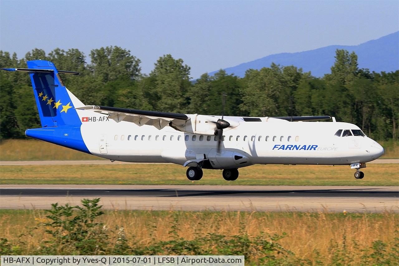 HB-AFX, 1991 ATR 72-202(F) C/N 265, ATR 72-202(F), On final rwy 15, Bâle-Mulhouse-Fribourg airport (LFSB-BSL)
