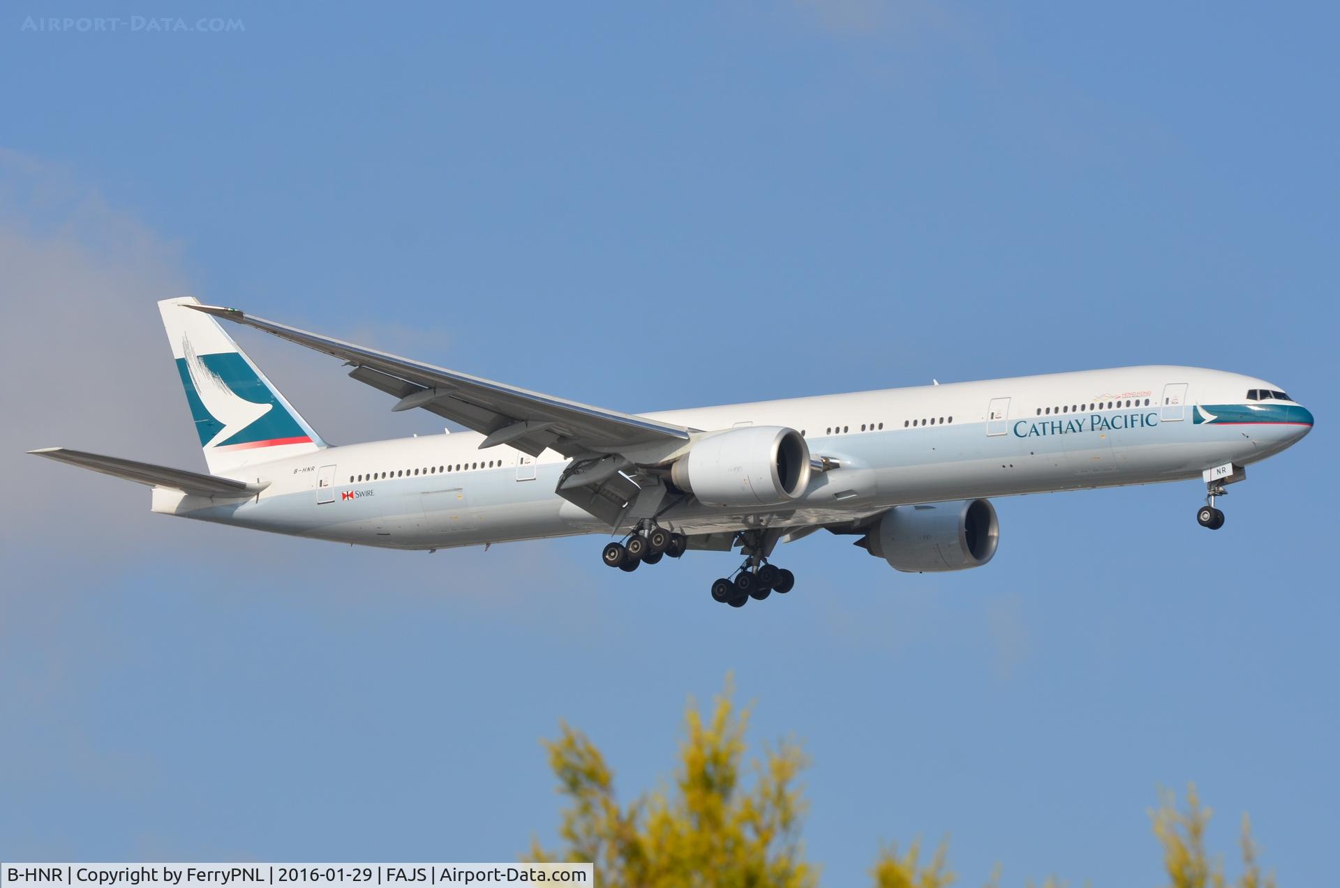 B-HNR, 2015 Boeing 777-367/ER C/N 60724, Cathay B773 landing in JNB