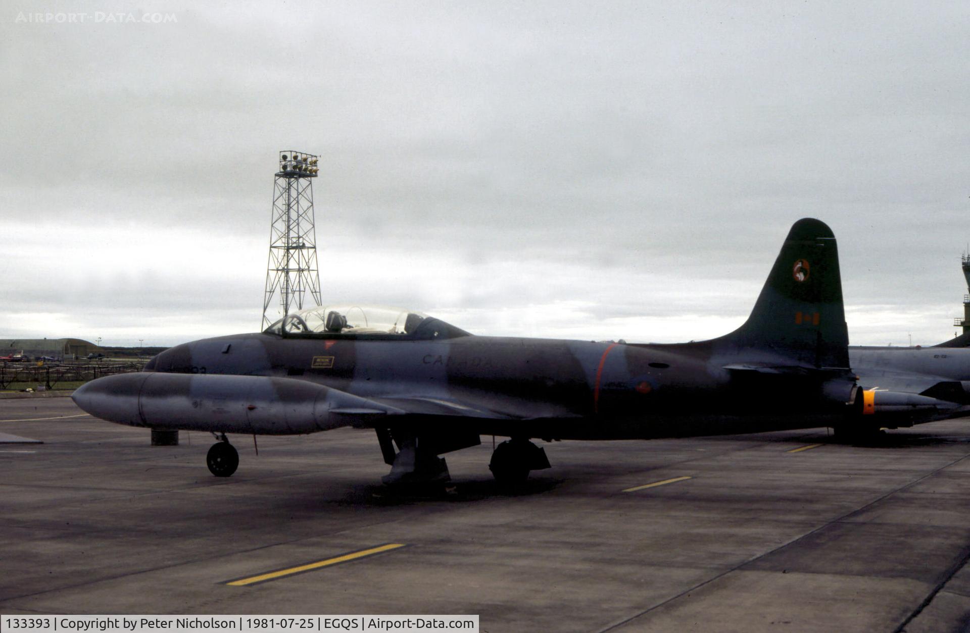 133393, 1970 Canadair CT-133 Silver Star C/N T33-393, CT-133 Silver Star of 1 Canadian Air Group at Sollingen, West Germany on display at the 1981 RAF Lossiemouth Airshow.