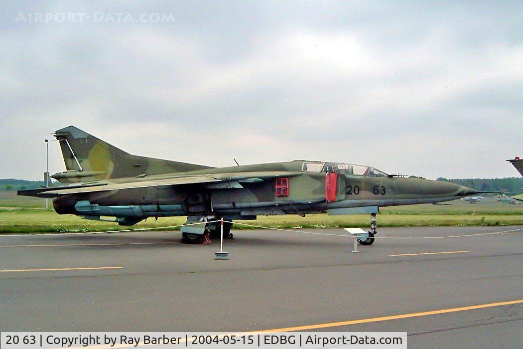 20 63, 1979 Mikoyan-Gurevich MiG-23UB C/N A1037902, Mikoyan-Gurevich MiG-23UB [A1037902] (Ex German Air Force) Berlin-Gatow~D 15/05/2004