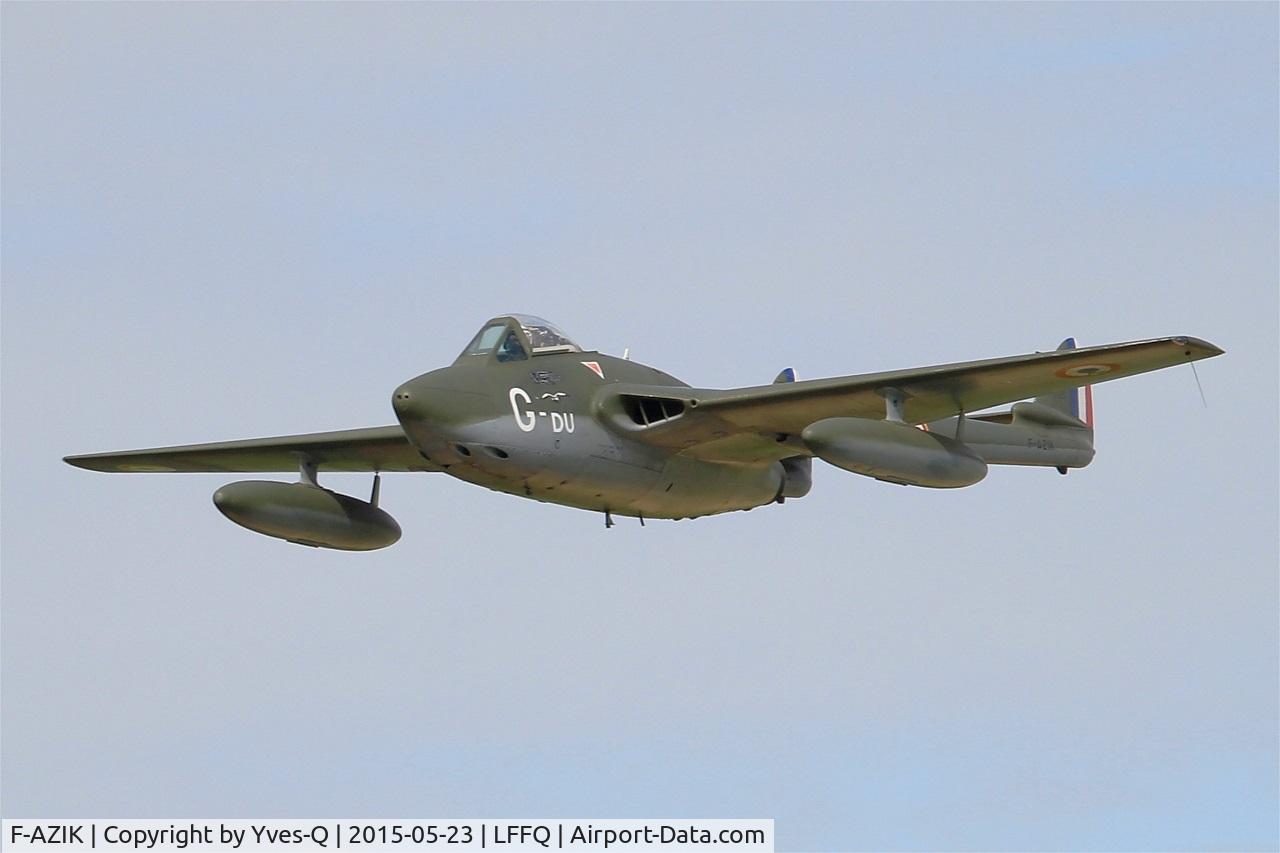 F-AZIK, De Havilland (FFA) Vampire FB.6 (DH-100) C/N 700, De Havilland Vampire FB.6, On display, La Ferté-Alais airfield (LFFQ) Airshow 2015