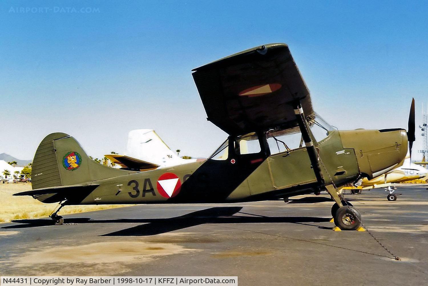 N44431, 1951 Cessna O-1A Bird Dog C/N 22598, Cessna L-19A Bird Dog [22598] Mesa-Falcon Field~N 17/10/1998