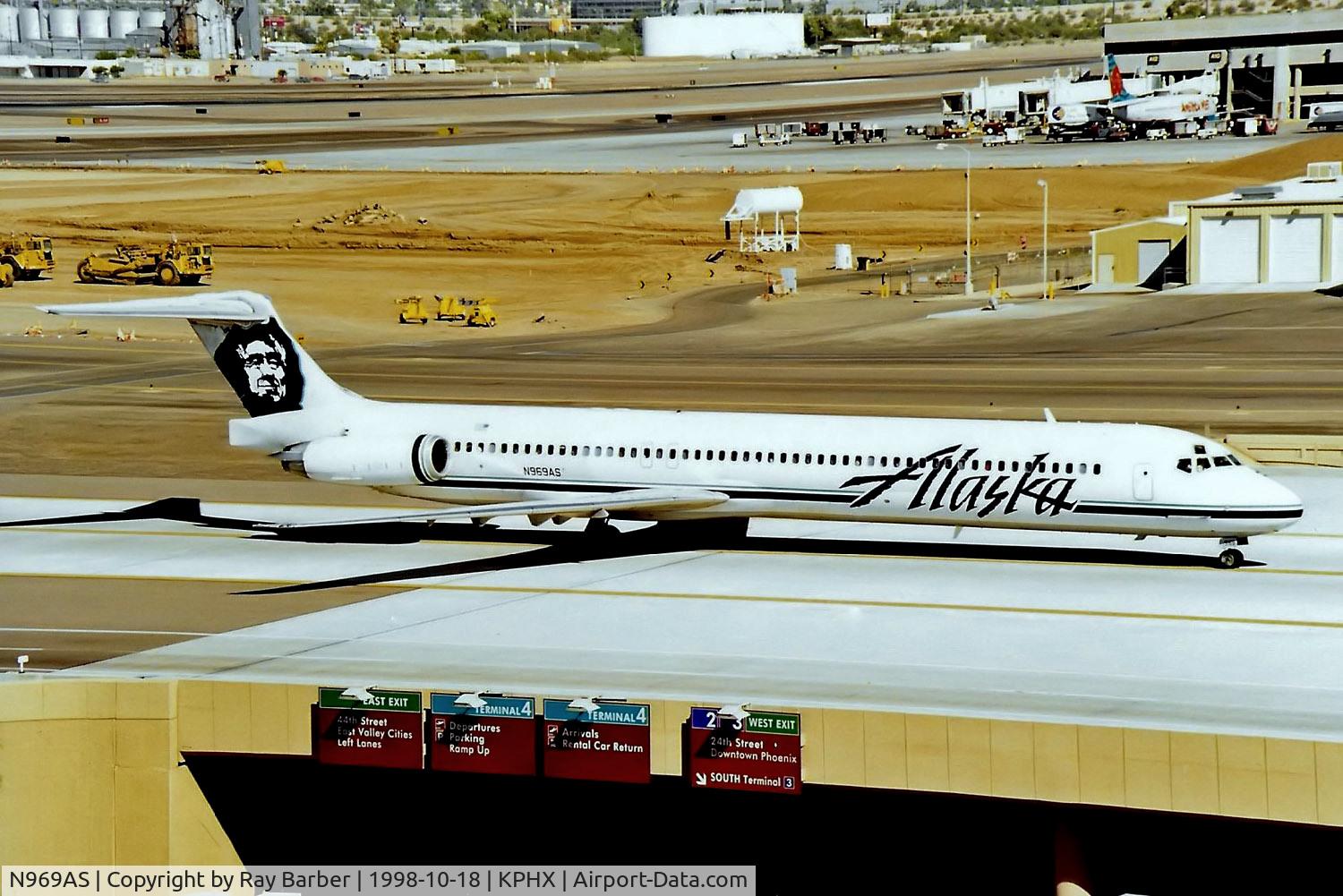 N969AS, 1991 McDonnell Douglas MD-83 (DC-9-83) C/N 53063, McDonnell Douglas DC-9-83 [53063] (Alaska Airlines) Phoenix-Sky Harbor International~N 18/10/1998