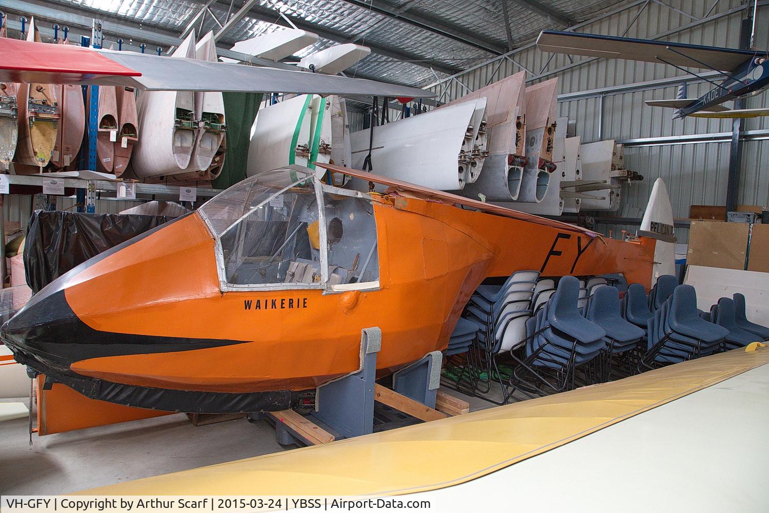 VH-GFY, 1953 Amateur Built Aircraft PELICAN II C/N GFA-HB-10, VH-GFY Australian Gliding Museum Bacchus Marsh Victoria. 2015