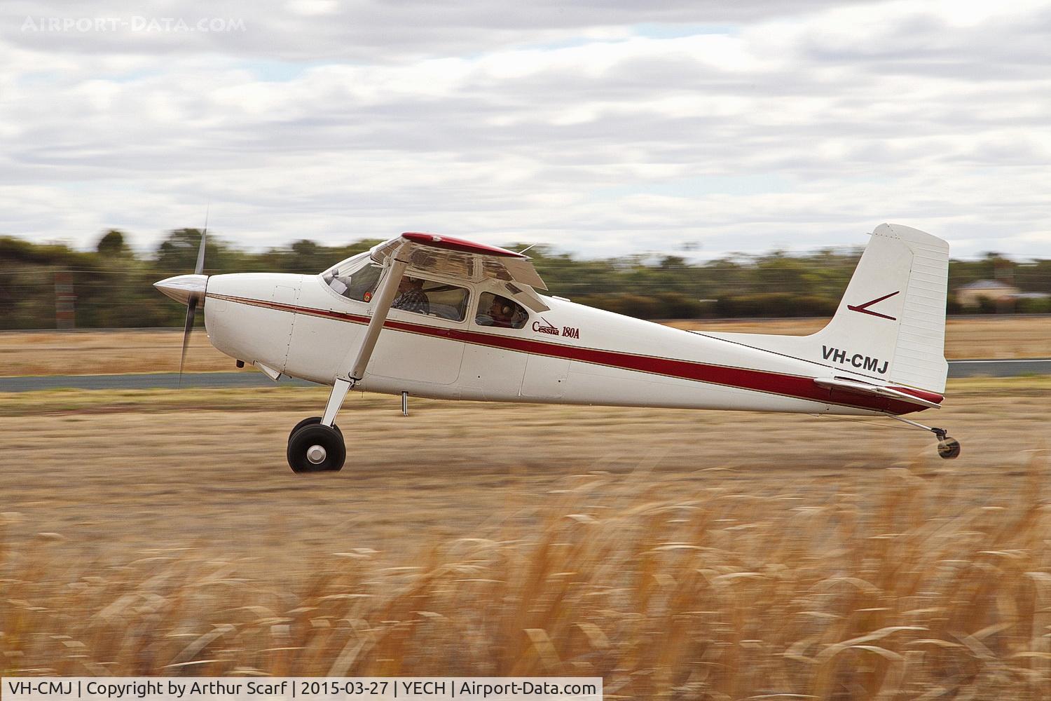 VH-CMJ, 1957 Cessna 180A C/N 32989, AAAA fly in Echuca 2015