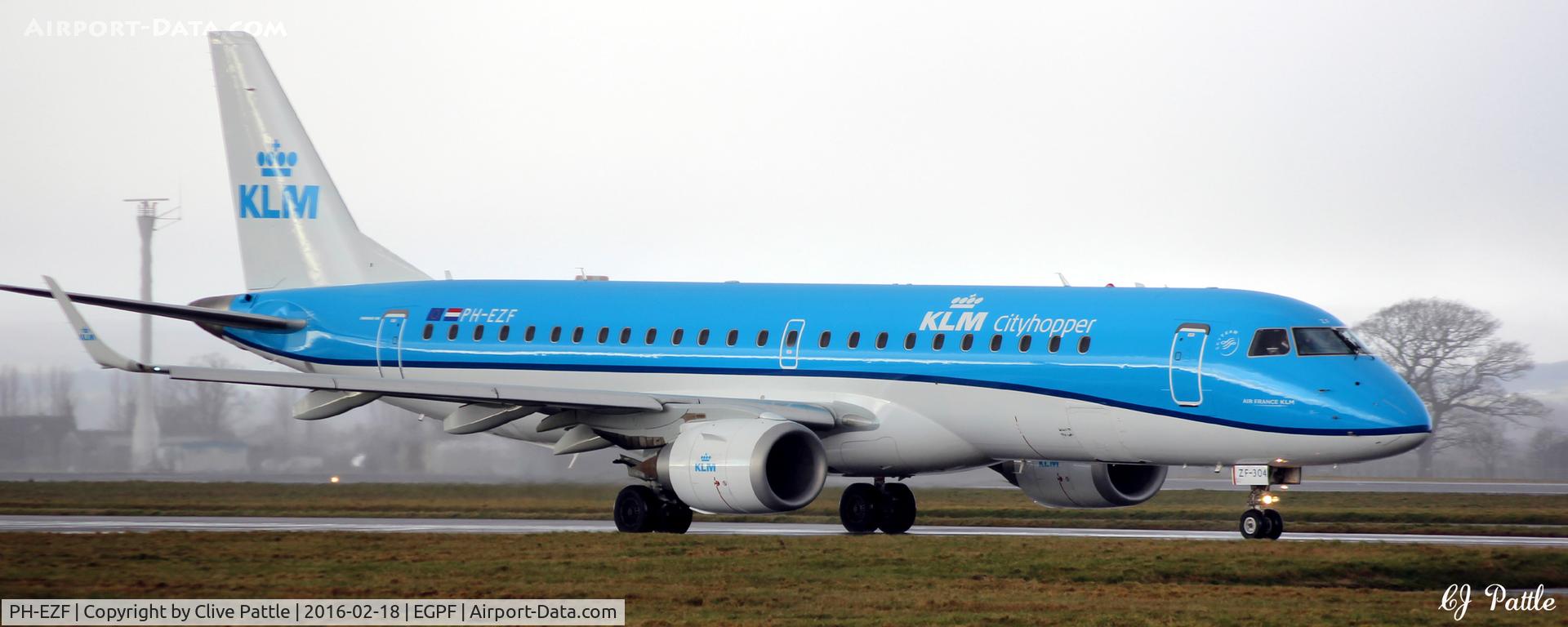 PH-EZF, 2009 Embraer 190LR (ERJ-190-100LR) C/N 19000304, Taxi for departure from Glasgow EGPF