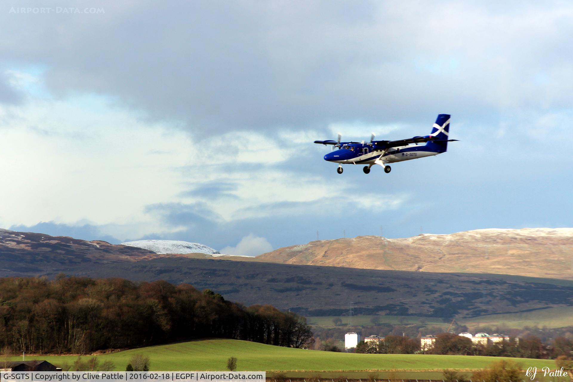 G-SGTS, 2014 Viking DHC-6-400 Twin Otter C/N 918, Landing at Glasgow EGPF