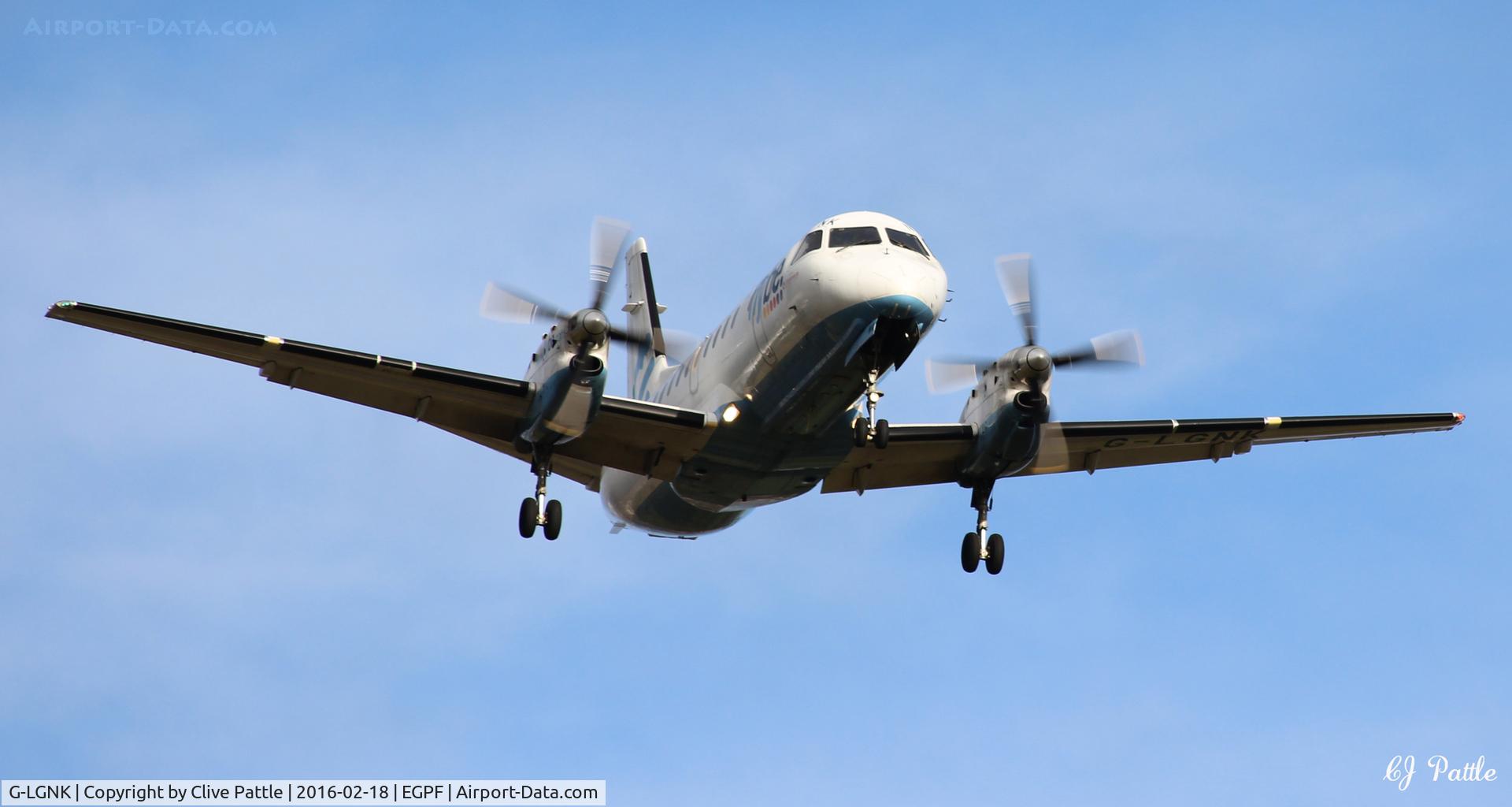 G-LGNK, 1990 Saab 340B C/N 340B-185, Landing at Glasgow EGPF