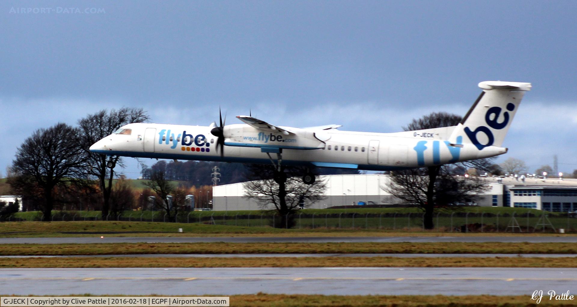 G-JECK, 2005 De Havilland Canada DHC-8-402Q Dash 8 C/N 4113, Landing at Glasgow EGPF