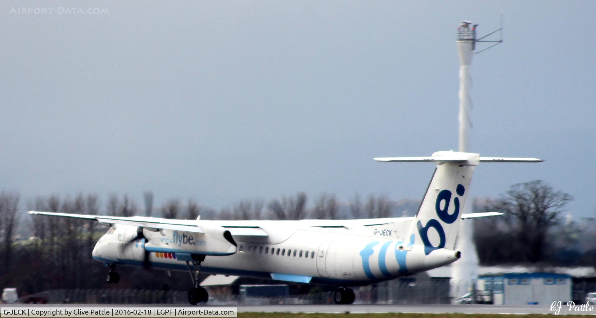 G-JECK, 2005 De Havilland Canada DHC-8-402Q Dash 8 C/N 4113, Landing at Glasgow EGPF
