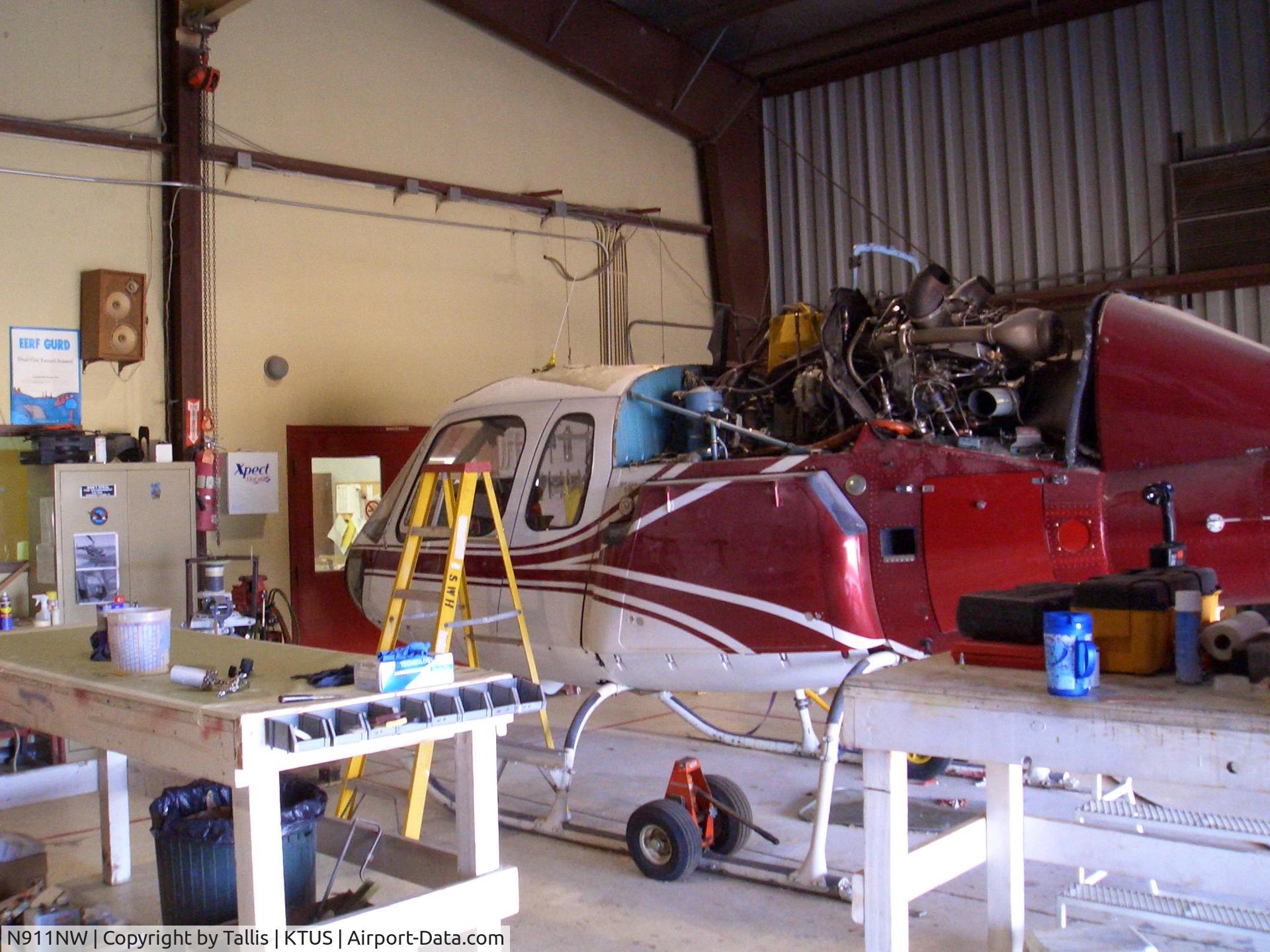 N911NW, 1981 Aerospatiale AS-355F-1 Ecureuil 2 C/N 5082, Being worked on