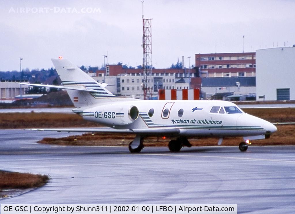 OE-GSC, Dassault Falcon 10 C/N 122, Taxiing to the General Aviation area...