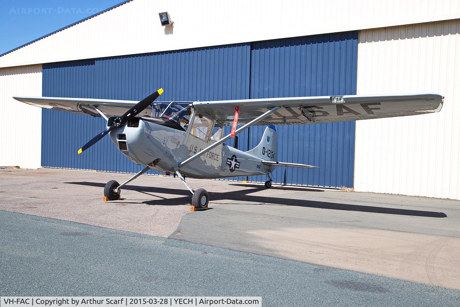 VH-FAC, 1952 Cessna O-1G Bird Dog C/N 22448, AAAA fly in Echiuca 2015