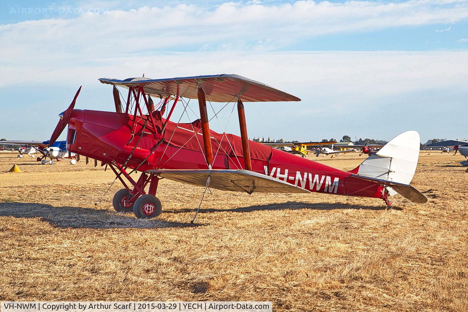 VH-NWM, 1941 De Havilland DH-82A Tiger Moth II C/N DHA228, AAAA fly in Echuca 2015