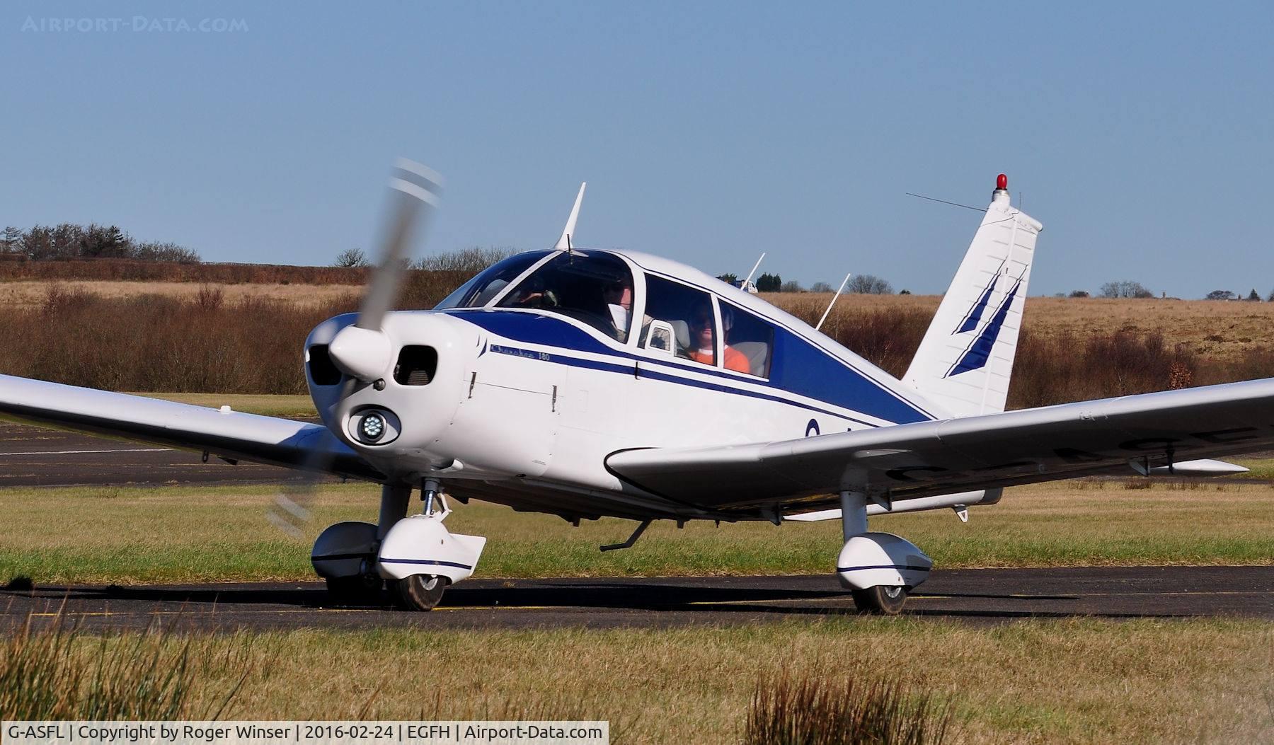 G-ASFL, 1963 Piper PA-28-180 Cherokee C/N 28-1170, Visiting Cherokee wearing a new paint scheme.