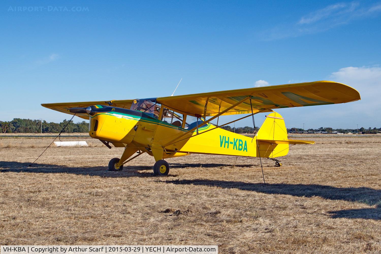 VH-KBA, 1950 Auster J-5 Adventurer C/N 2895, AAAA fly in Echuca 2015