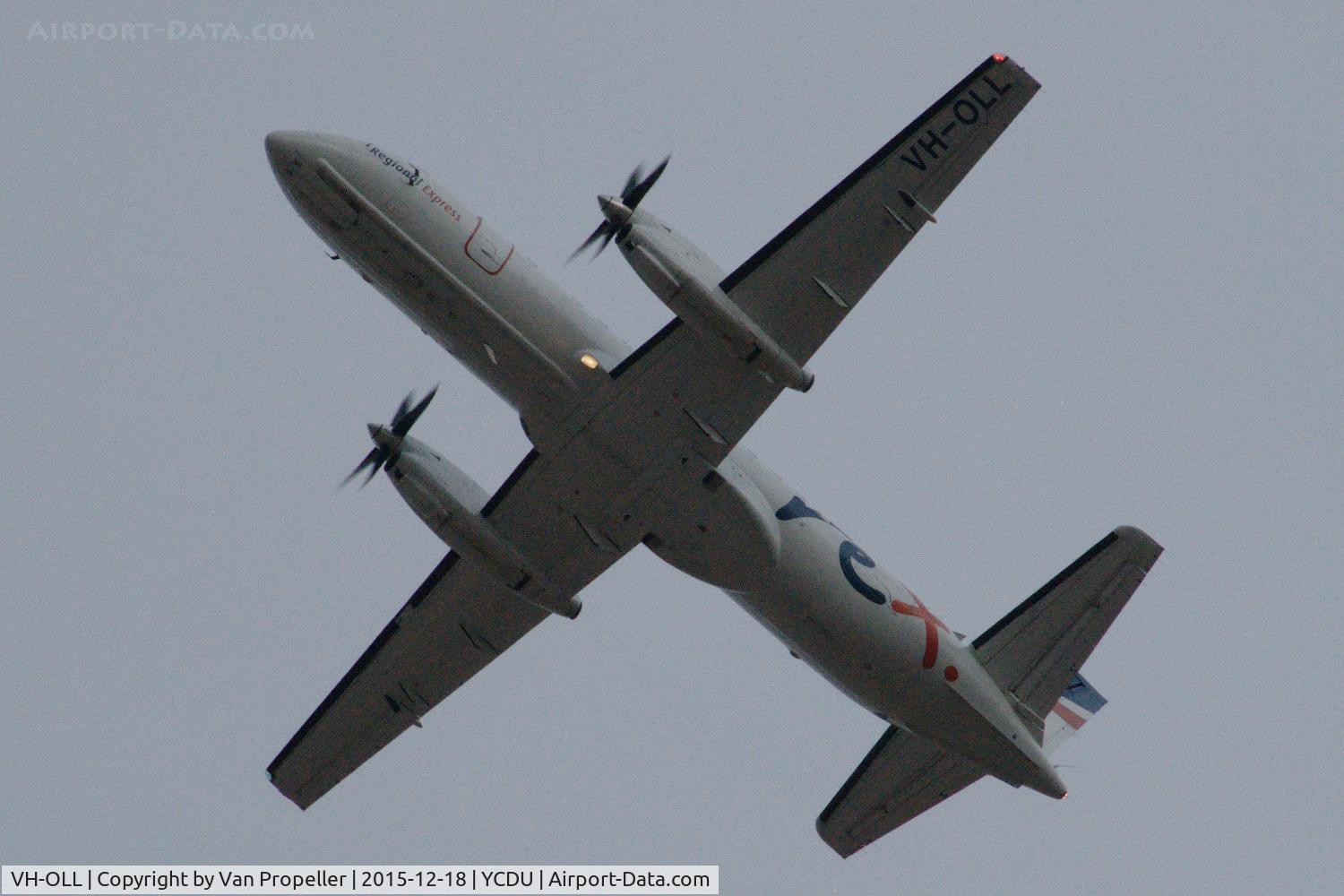VH-OLL, 1989 Saab 340B C/N 340B-175, REX Saab 340B taking off from Ceduna airport, South Australia