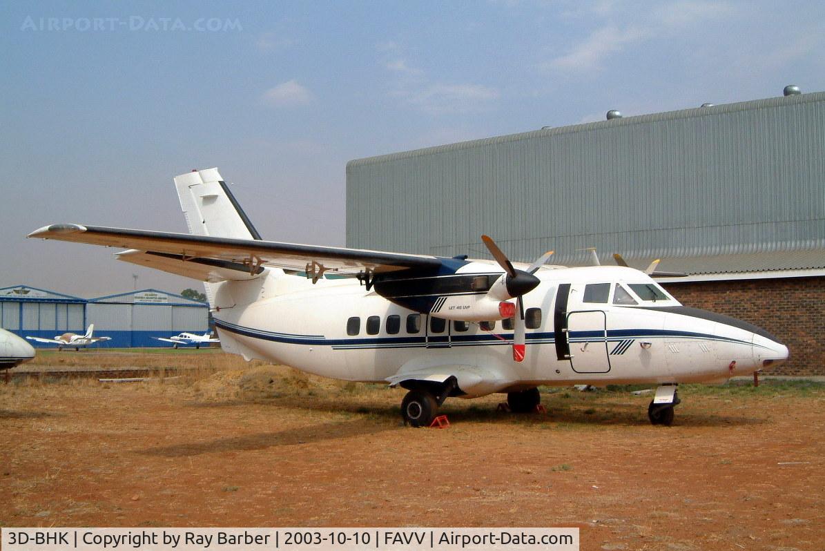 3D-BHK, 1981 Let L-410UVP Turbolet C/N 810724, LET L-410 UVP [810724] Vereeniging~ZS 10/10/2003. Registration only on the port side.
