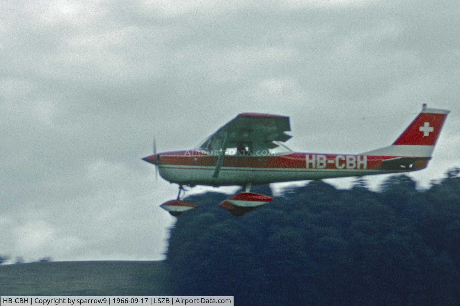 HB-CBH, 1966 Reims F150F C/N 0008, On final RWY 32 LSZB. Scanned from a slide.