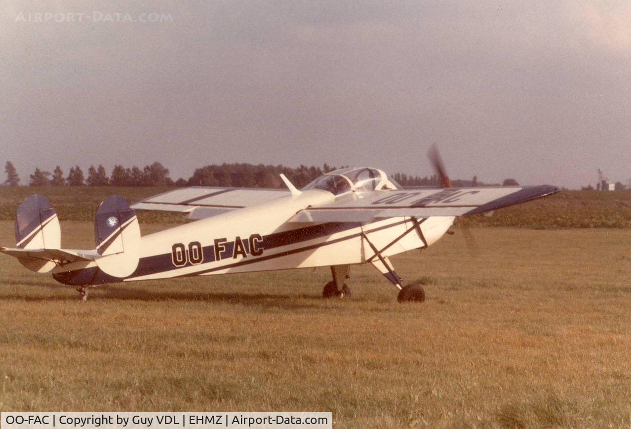 OO-FAC, 1948 SNCAC NC.858 C/N 12, At Midden-Zeeland Airport in the summer of 1980.