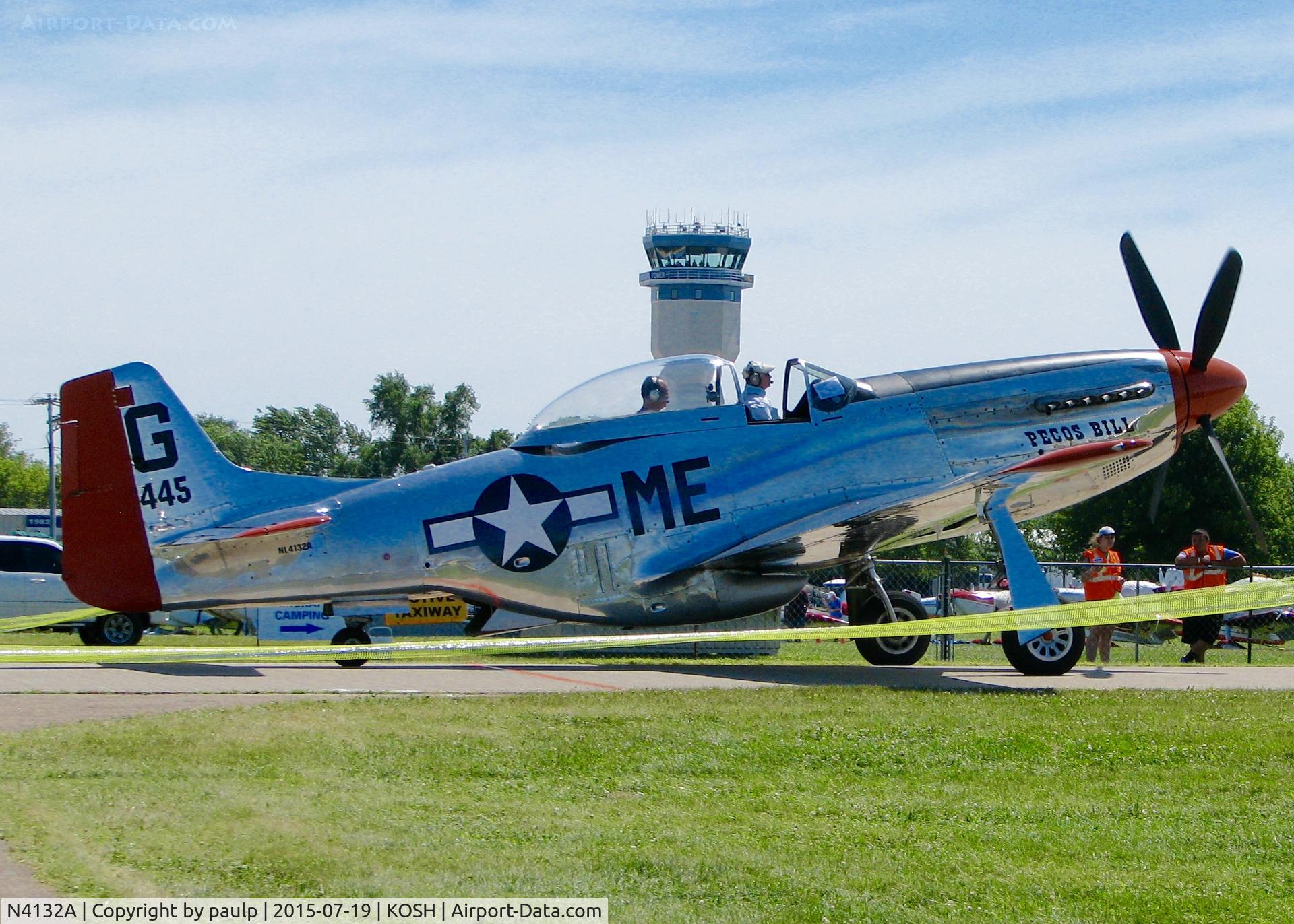 N4132A, 1944 North American P-51D Mustang C/N 122-40985, At AirVenture.