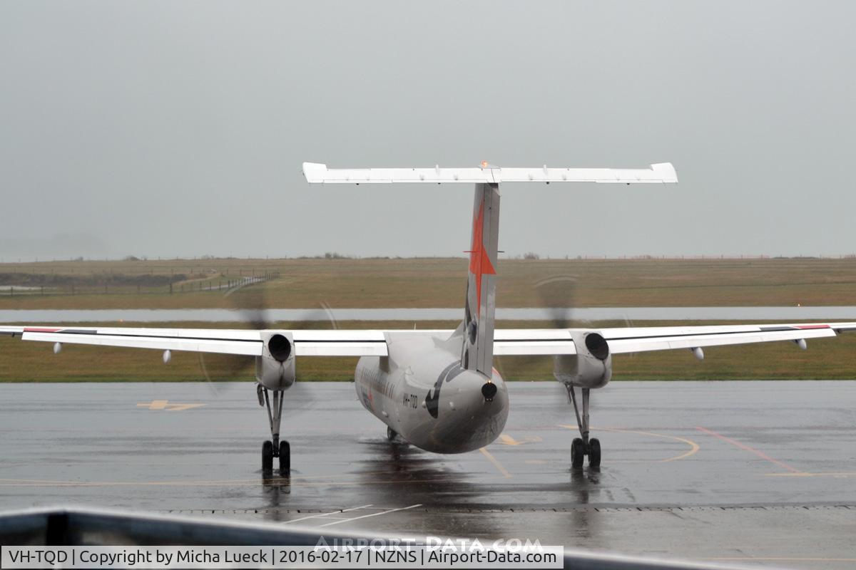 VH-TQD, 2004 De Havilland Canada DHC-8-315 Dash 8 C/N 598, A stormy and rainy day in Nelson