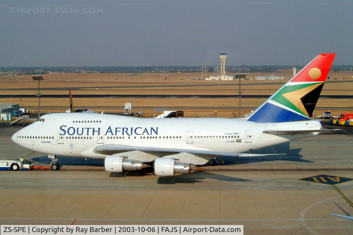 ZS-SPE, 1976 Boeing 747SP-44 C/N 21254, Boeing 747SP-44 [21254] (South African Airways) Johannesburg Int~ZS 06/10/2003
