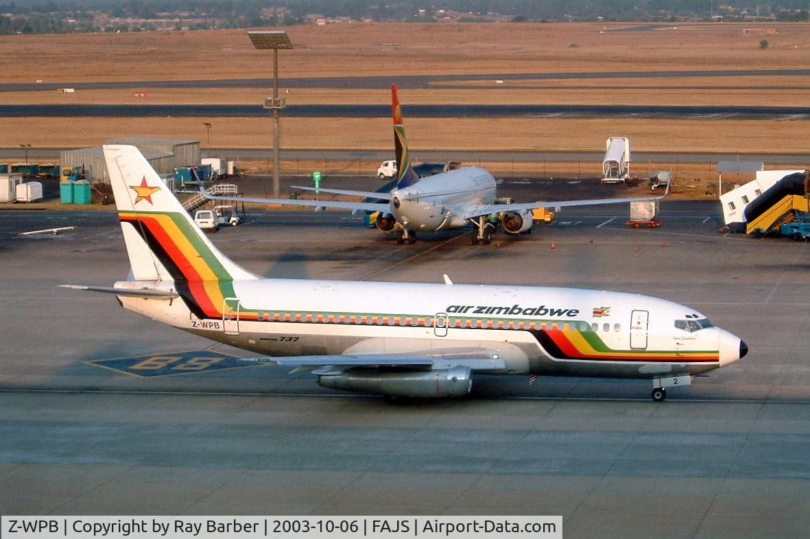 Z-WPB, 1987 Boeing 737-2N0 C/N 23678, Boeing 737-2N0 [23678] (Air Zimbabwe) Johannesburg Int~ZS 06/10/2003
