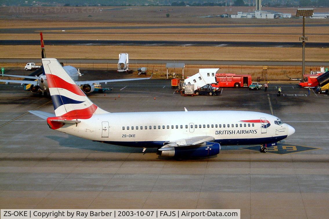 ZS-OKE, 1980 Boeing 737-236 C/N 21807, Boeing 737-236 [21807] (Comair/British Airways) Johannesburg Int~ZS 07/10/2003