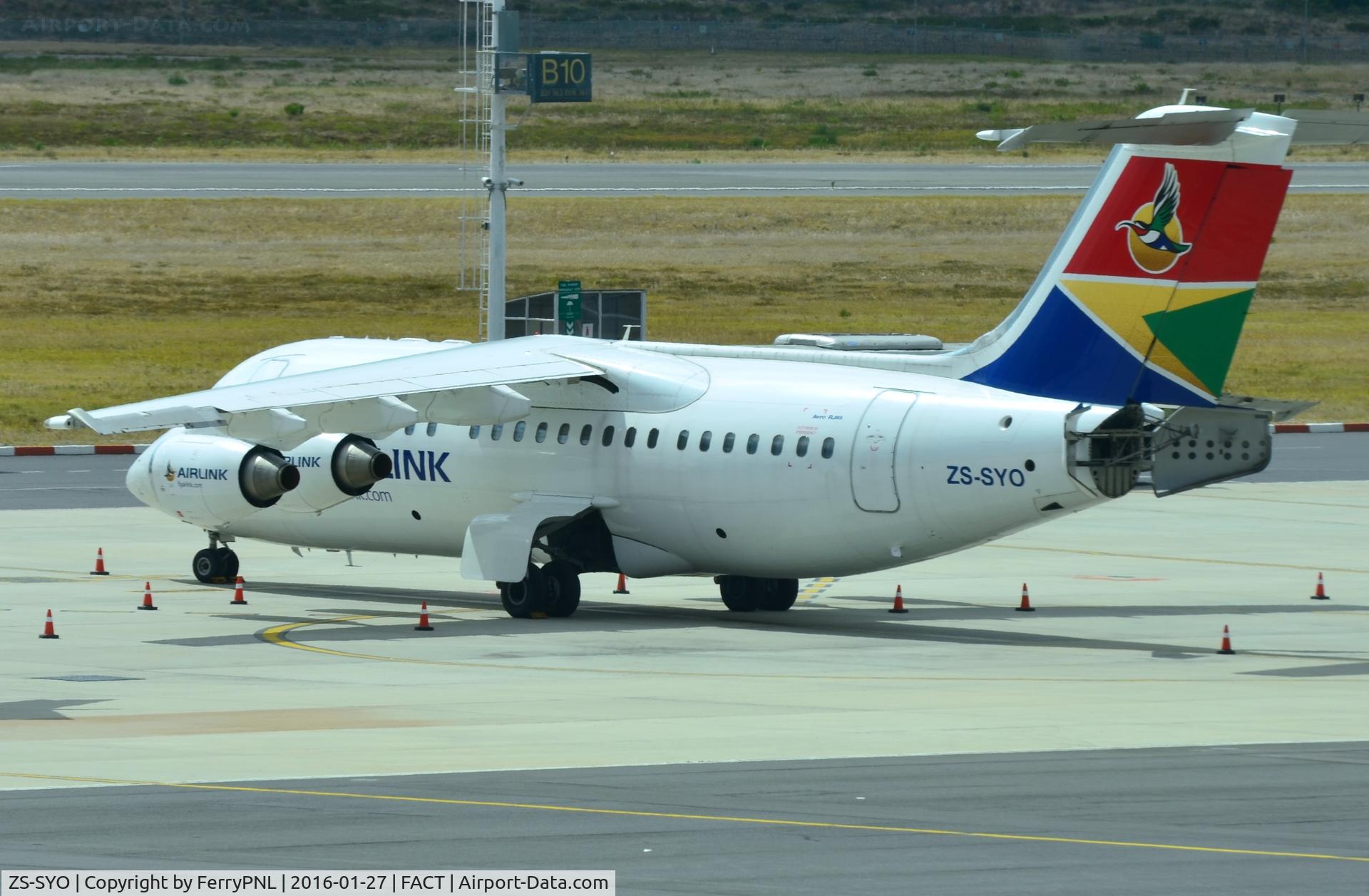 ZS-SYO, 2002 British Aerospace Avro 146-RJ85 C/N E.2394, Former Blue1 OH-SAP now operating for Airlink in South Africa.