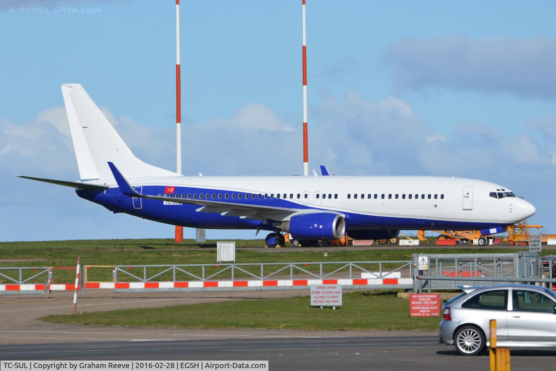 TC-SUL, 1998 Boeing 737-85F C/N 28822, Parked at Norwich.