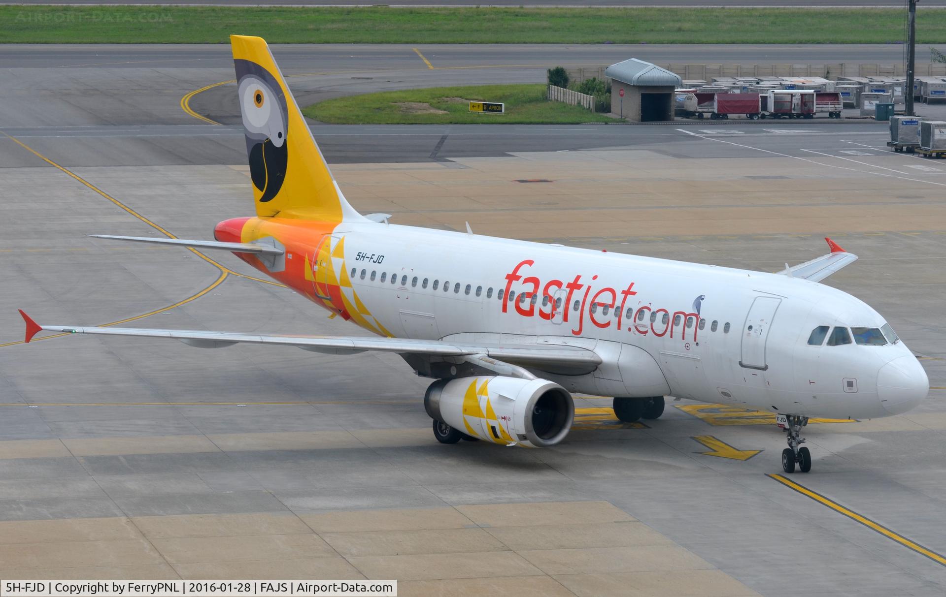 5H-FJD, 2004 Airbus A319-132 C/N 2268, Fastjet arrived from DAR