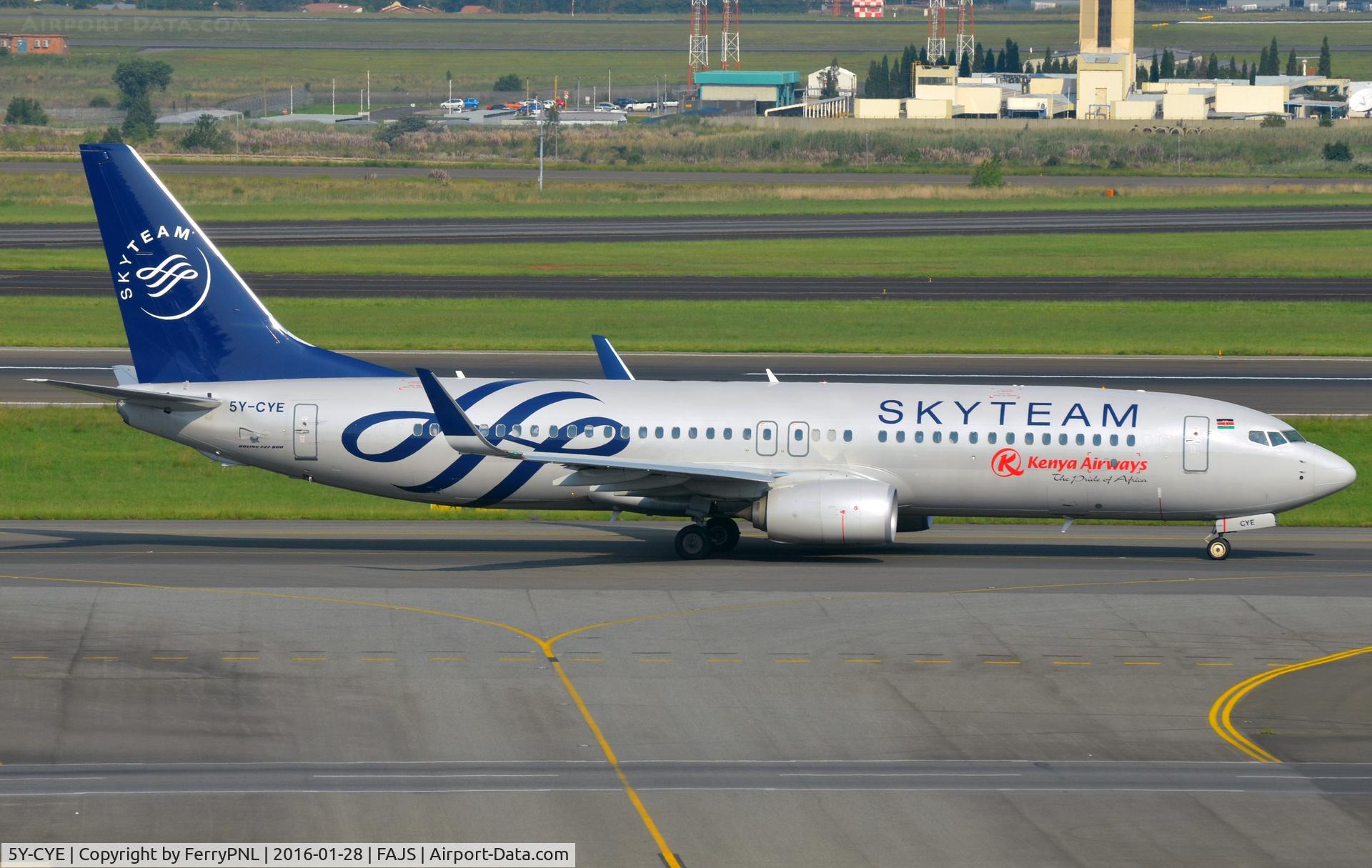 5Y-CYE, 2015 Boeing 737-86N C/N 43408, Kenya Airways B738 in JNB