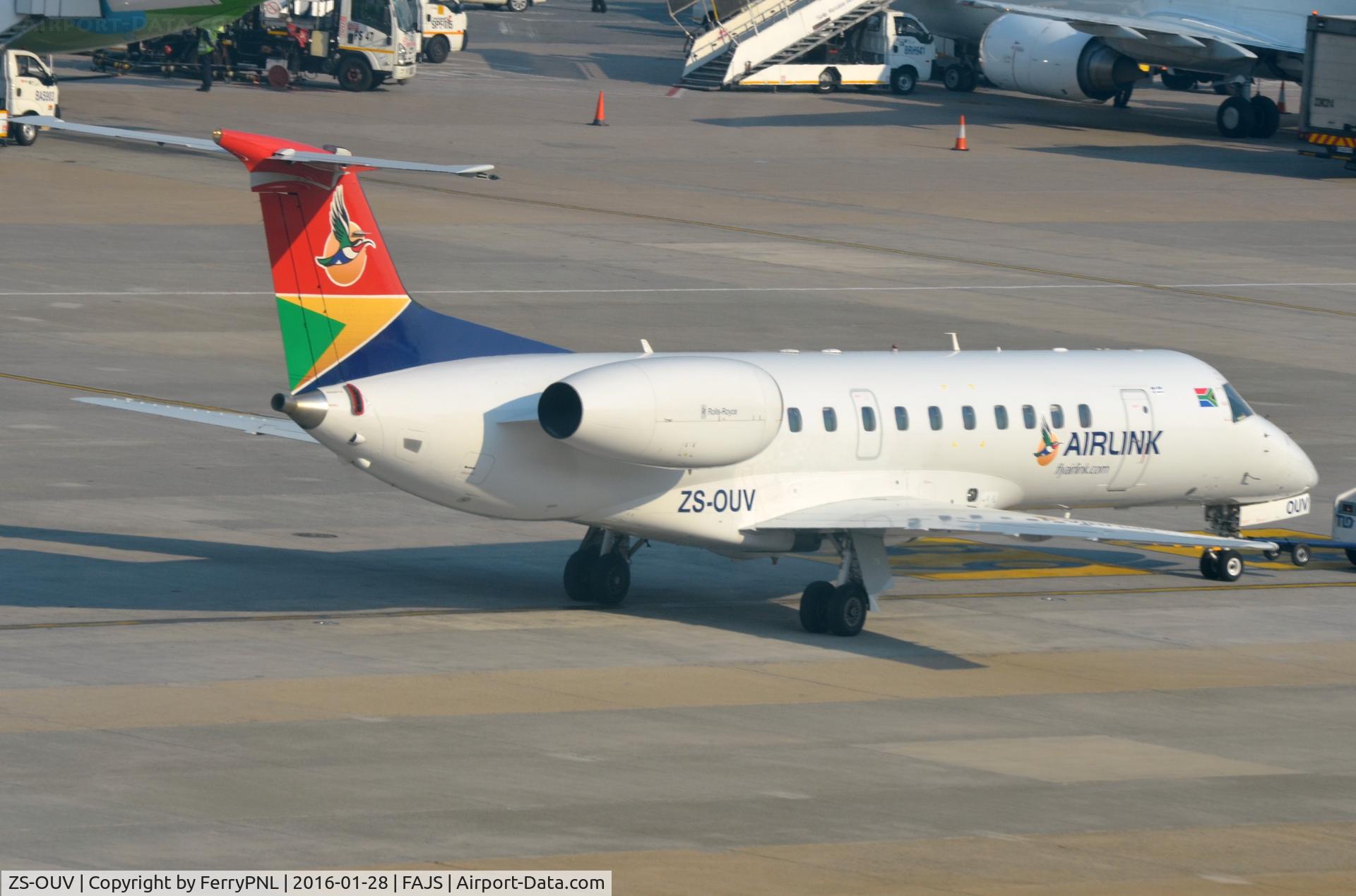 ZS-OUV, 2001 Embraer ERJ-135LR (EMB-135LR) C/N 145493, Airlink ERJ135 pushed-back